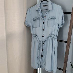 Soft Denim Blue Button Down Summer Dress